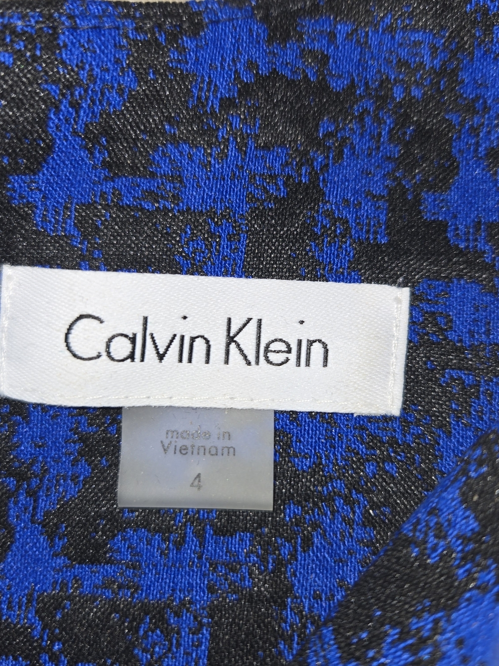 Calvin Klein Taylored Royal Blue and Black Midi Sheath Minimalist Dress Size 4 - Picture 5 of 8